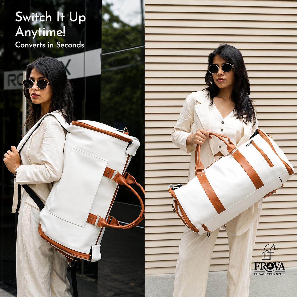 2 IN 1 CONVERTIBLE TRAVEL BAG (LEATHER GARMENT)