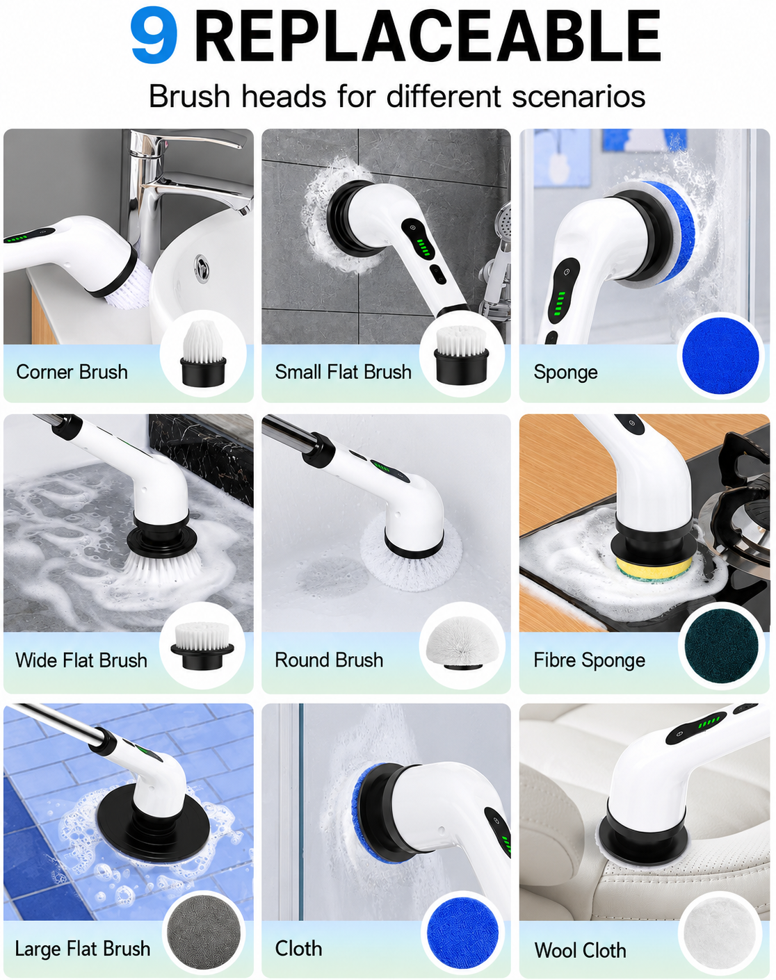 9 IN 1 ELECTRIC SPIN SCRUBBER