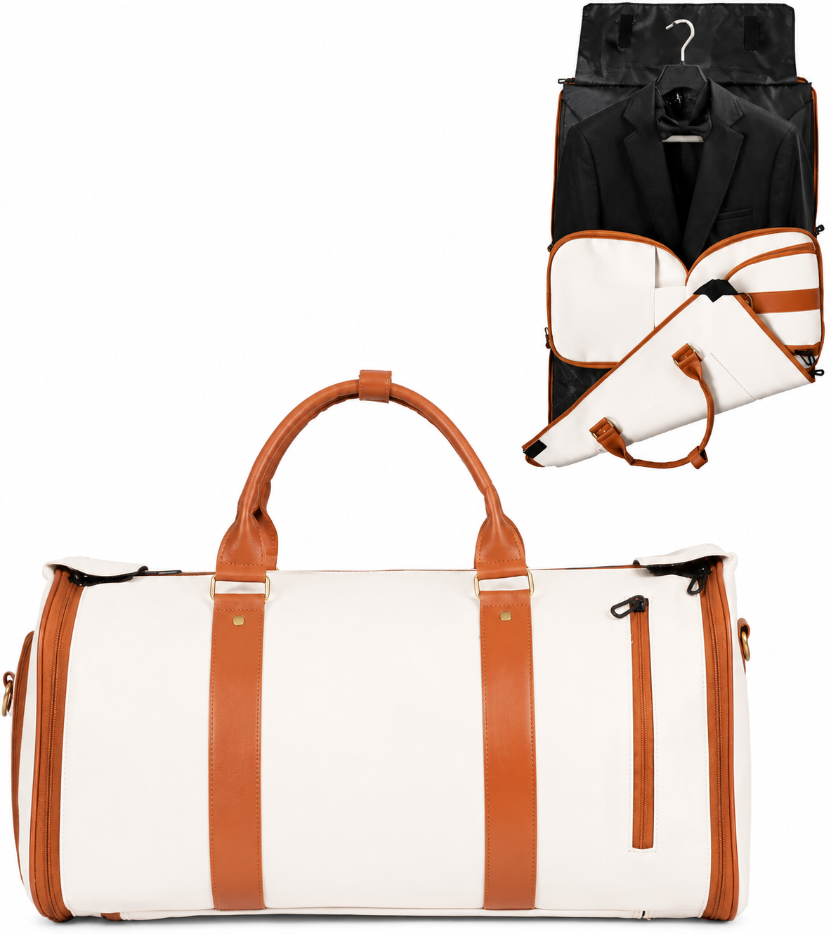 2 IN 1 CONVERTIBLE TRAVEL BAG (LEATHER GARMENT)