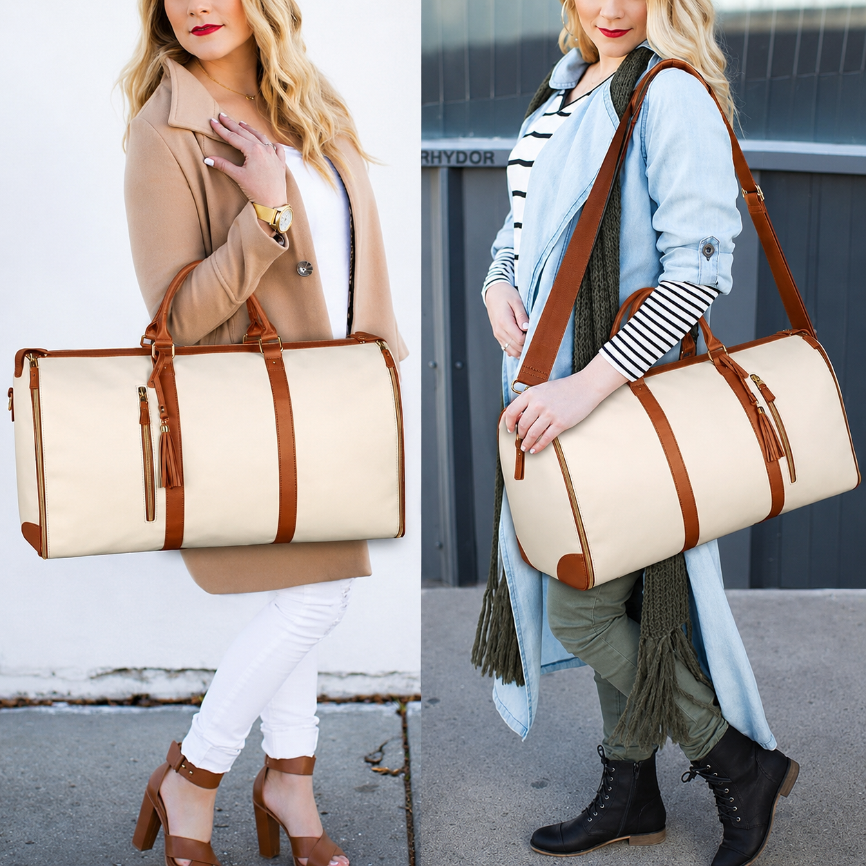 2 IN 1 CONVERTIBLE TRAVEL BAG (LEATHER GARMENT)